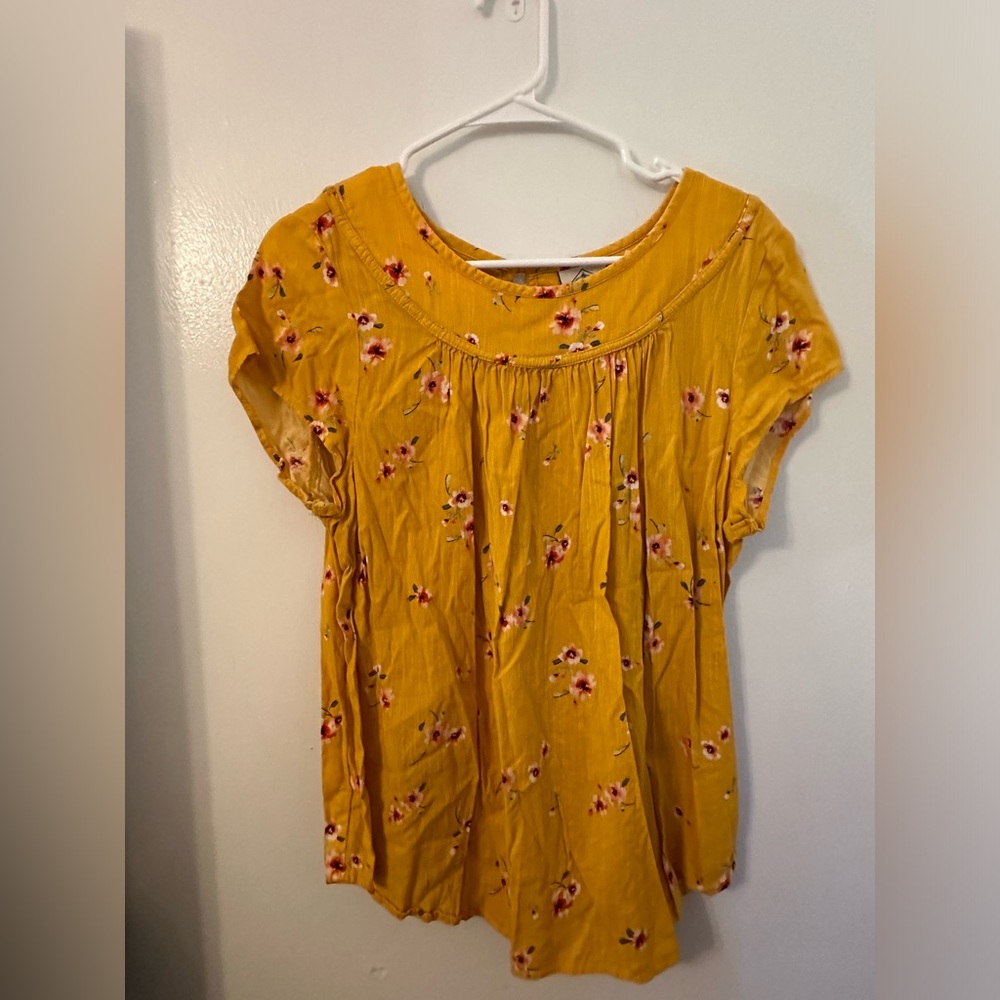 Gold floral blouse